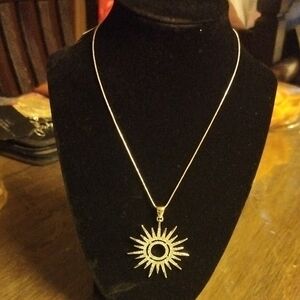 Park Lane Elegant Gold Sunburst Pendant Necklace